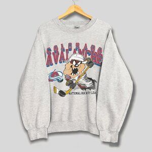 Vintage 1995 Taz Looney Tunes Colorado Avalanche NHL Sweatshirt, Hockey Shirt